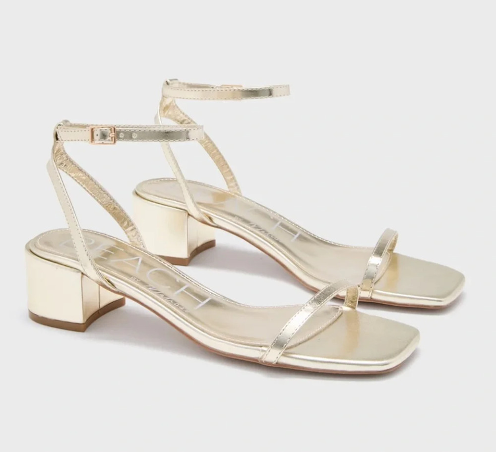Tuckernuck Beach by Matisse Belle Heel Sandals 8 NWT Gold Resort Cocktail
